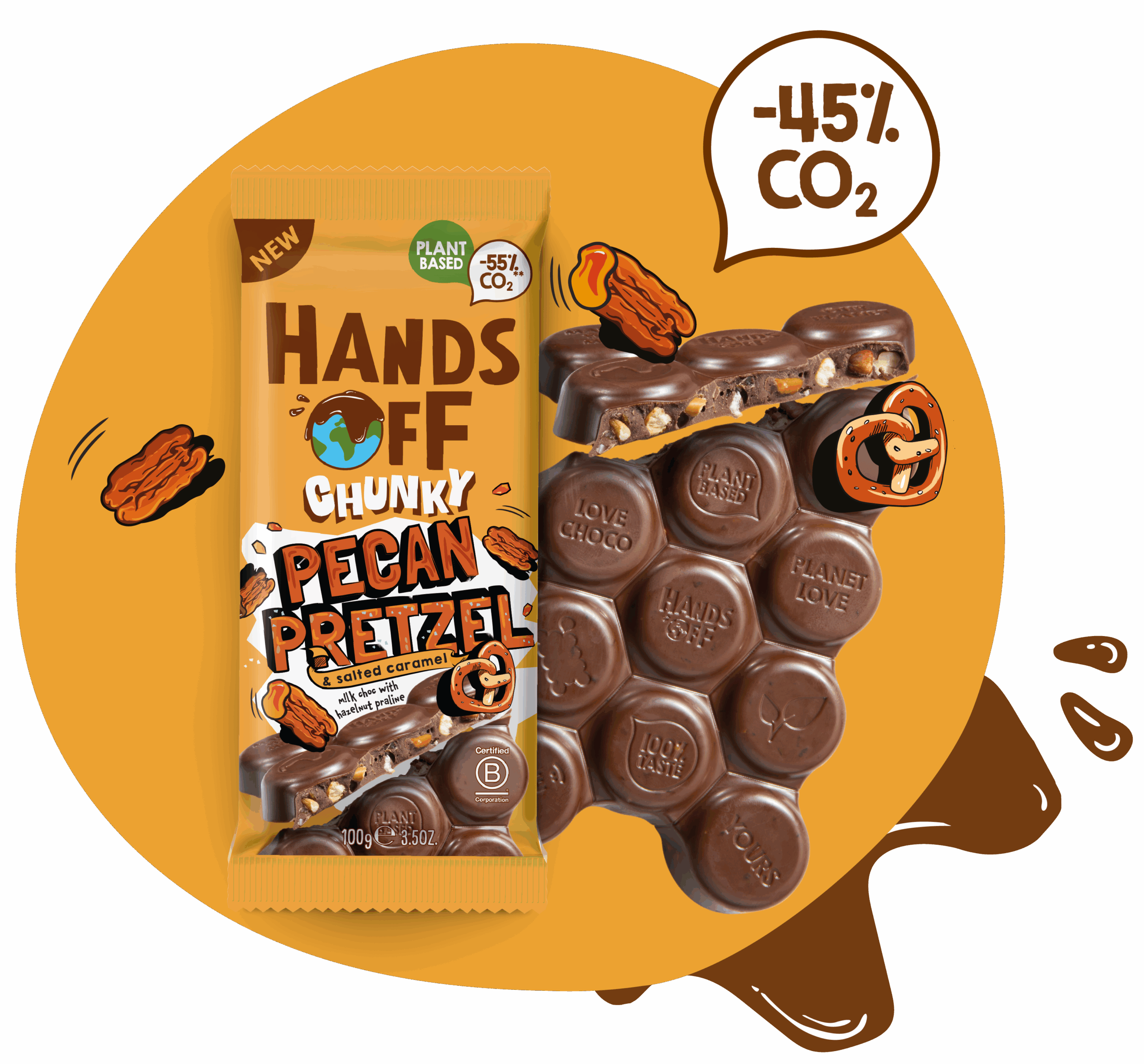 Hands Off Chunky Pecan Pretzel 100g