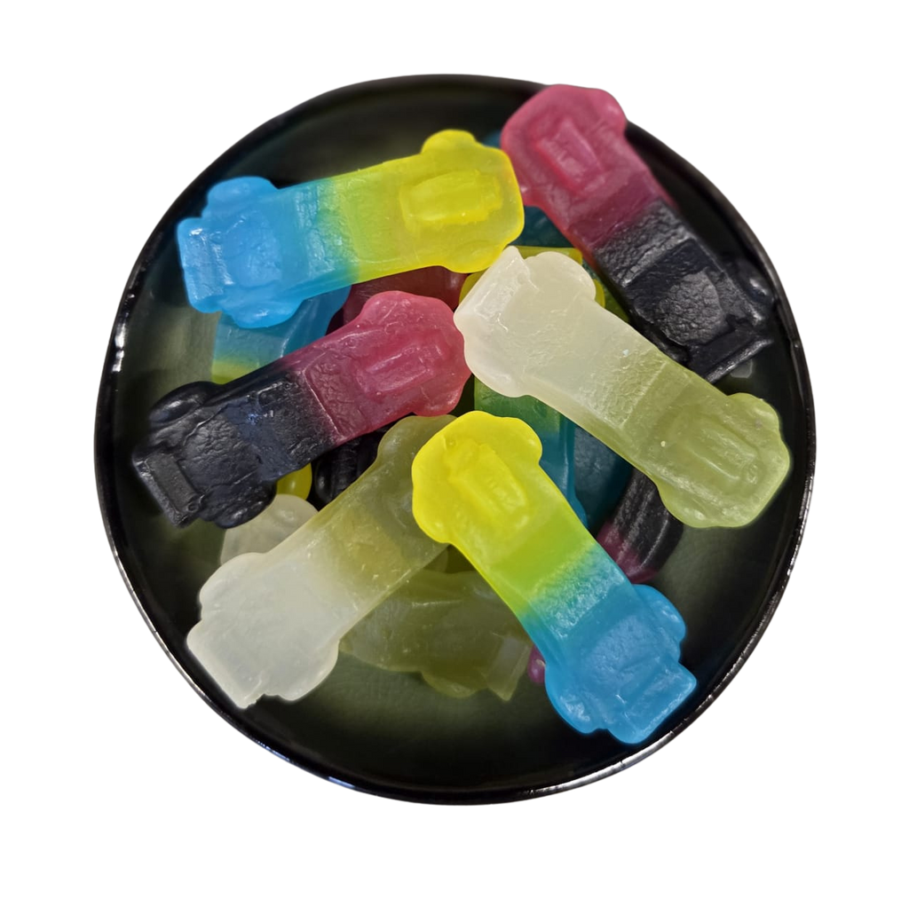 Süße bunte Rennwagen 200g - Mini-Bag