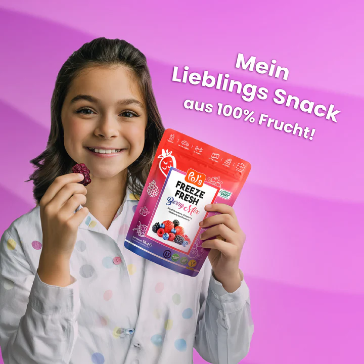 Preview: POL'S FREEZE FRESH Gefriergetrocknete Fruchtchips Berry Mix 16g