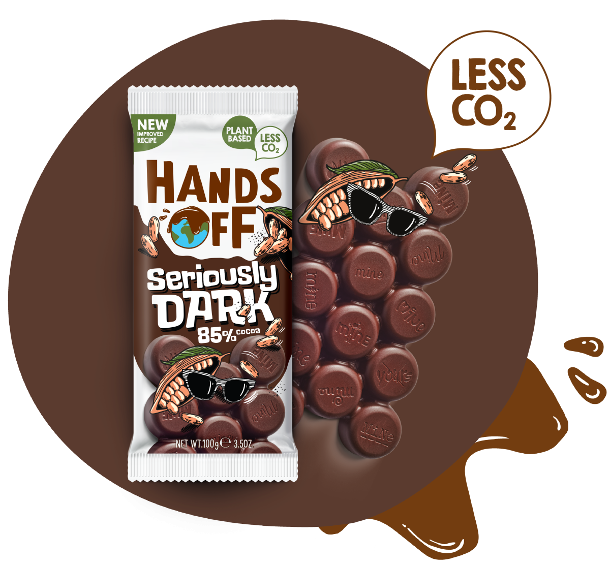 Hands Off Dunkle-Schokolade 85% Seriously Dark 100g