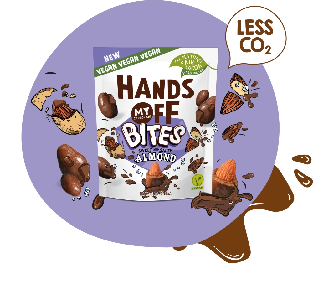 Hands Off Schoko-Mandeln Vegan Bites Almonds 130g