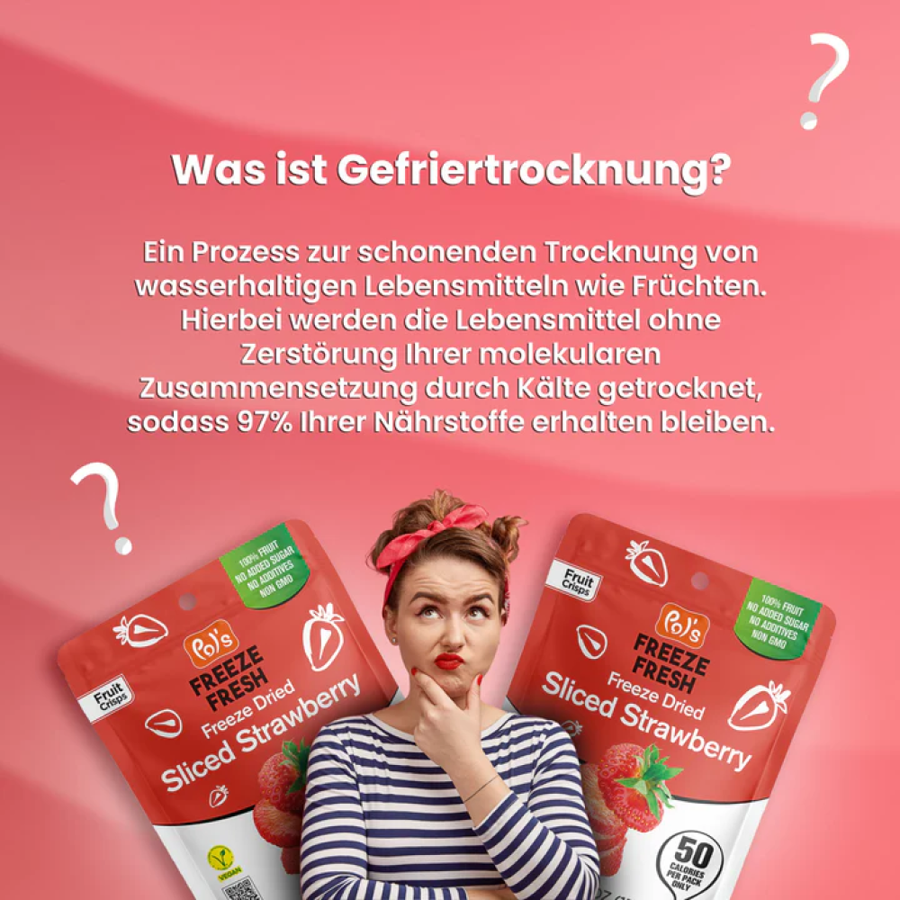 POL'S FREEZE FRESH Gefriergetrocknete Erdbeere Scheiben 15g